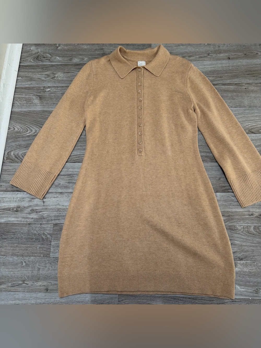 A New Day Women’s Long Sleeve Collared Button-Front Sweater Dress Size Large - Picture 4 of 9